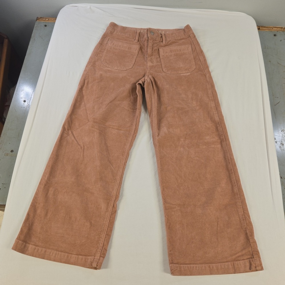American Eagle Womens Pants Low Rise Baggy Wide Leg Corduroy Pink Size 2 S 30x28
